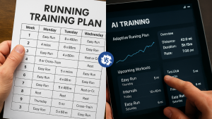 Comparison of a static running plan vs adaptive AI coaching system
